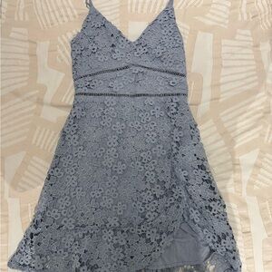 Abercrombie & Fitch Lace Mini Dress in Light Blue